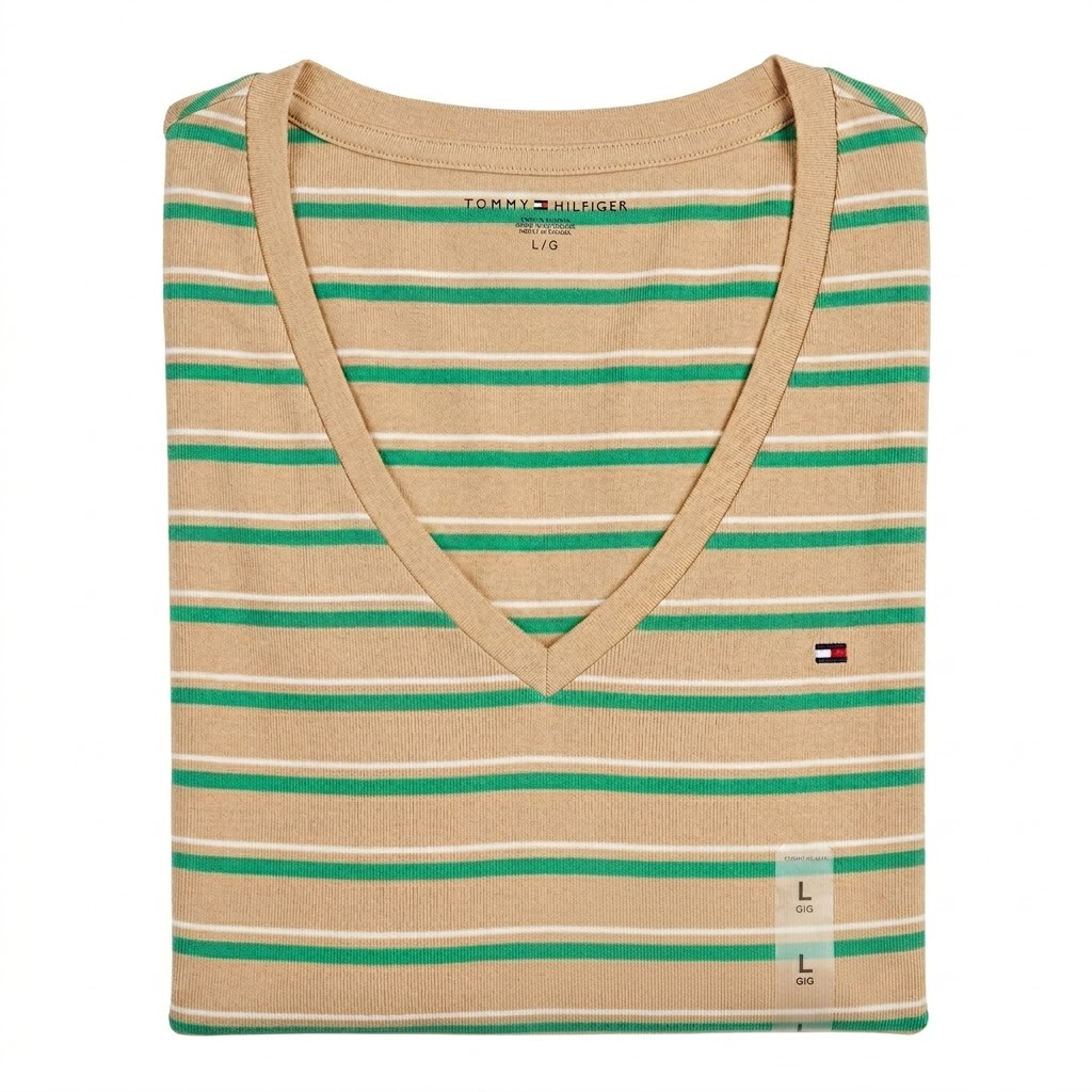 Tommy Hilfiger Stripe V-Neck Favorite T-Shirt