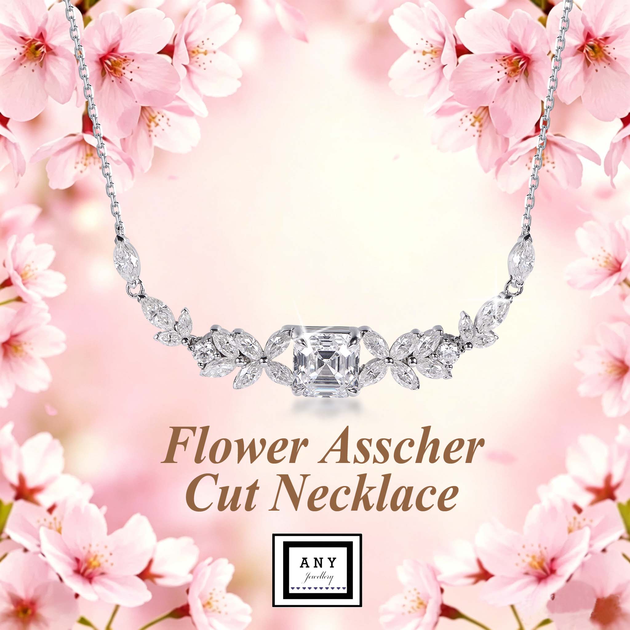 N3105 2 Carat Asscher Cut Necklace