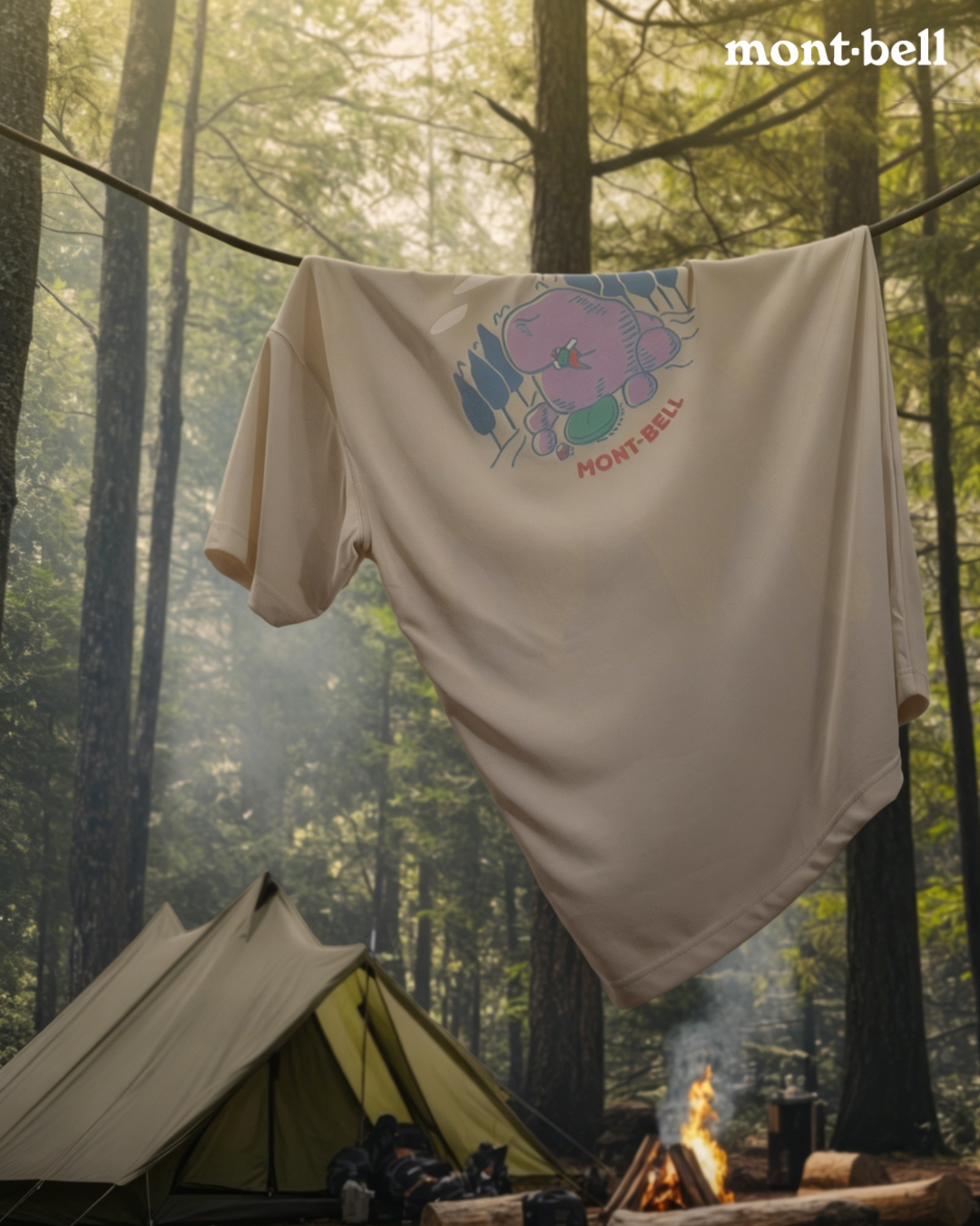 日本代購【 2026新款式 日本直送   montbell WICKRON 透氣 快乾 功能 T-Shirt  男女合穿  | mont-bell unisex print tee 】