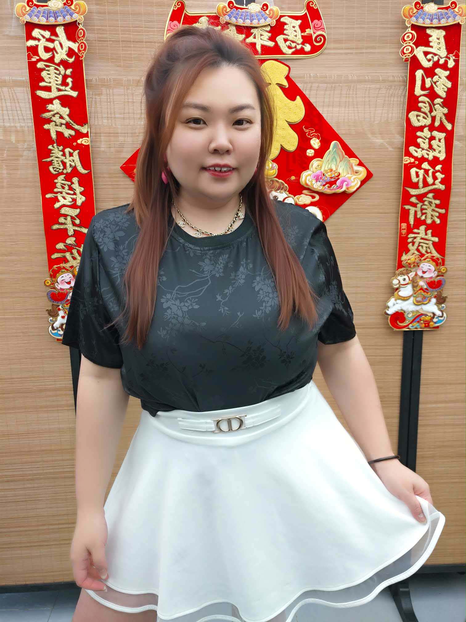 DDI04 缎面印花新中式上衣