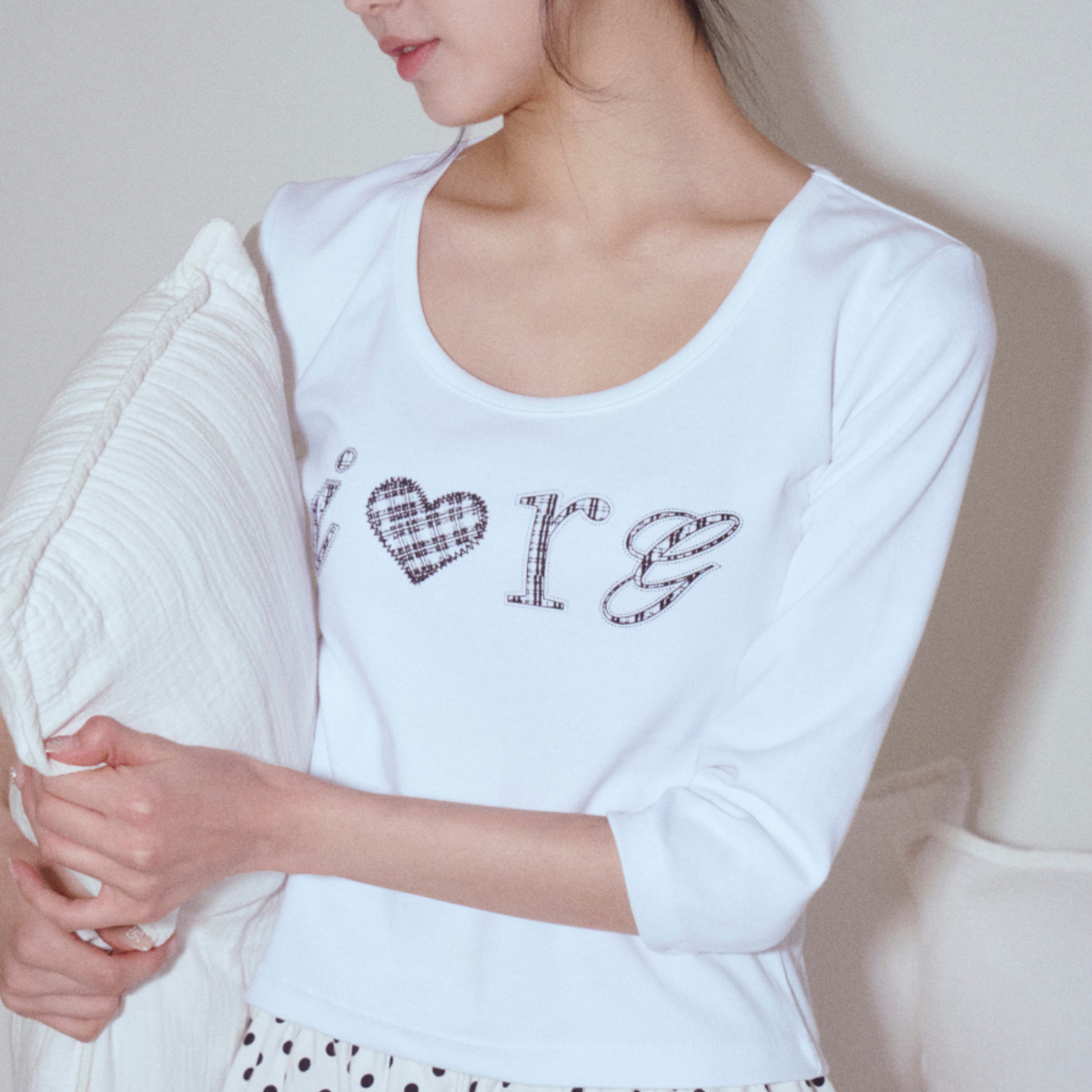 [Rogin & Rosie] I Luv RnR Check Point Long Sleeve (4色)