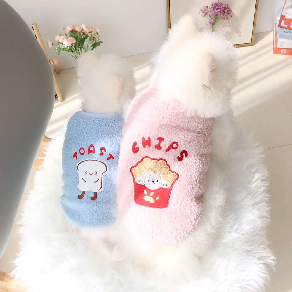 HONEY DOG🇰🇷 秋冬保暖羊羔絨快餐刺繡背心 (四款可愛造型)