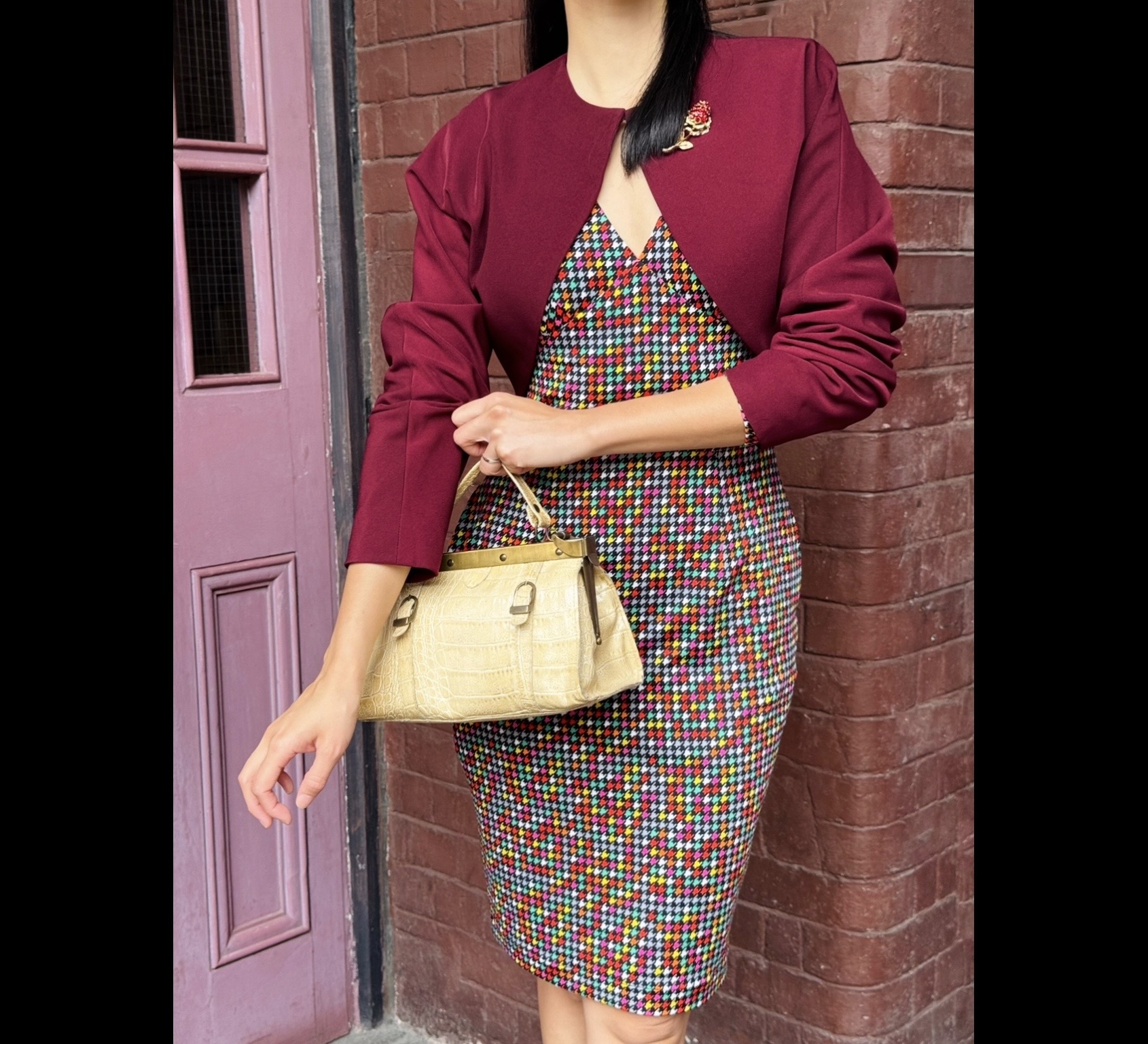 (Ready/Custom-Made) 1950s Style Elegant Batwing Bolero - Burgundy Red (FM202)