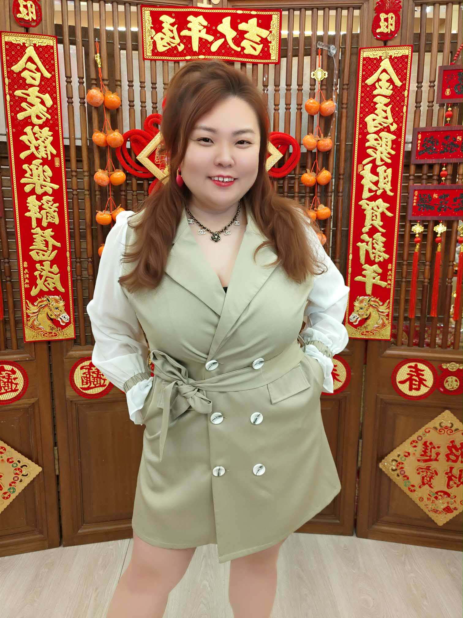 NFA06 TW#5276 收腰显瘦长袖连衣裙