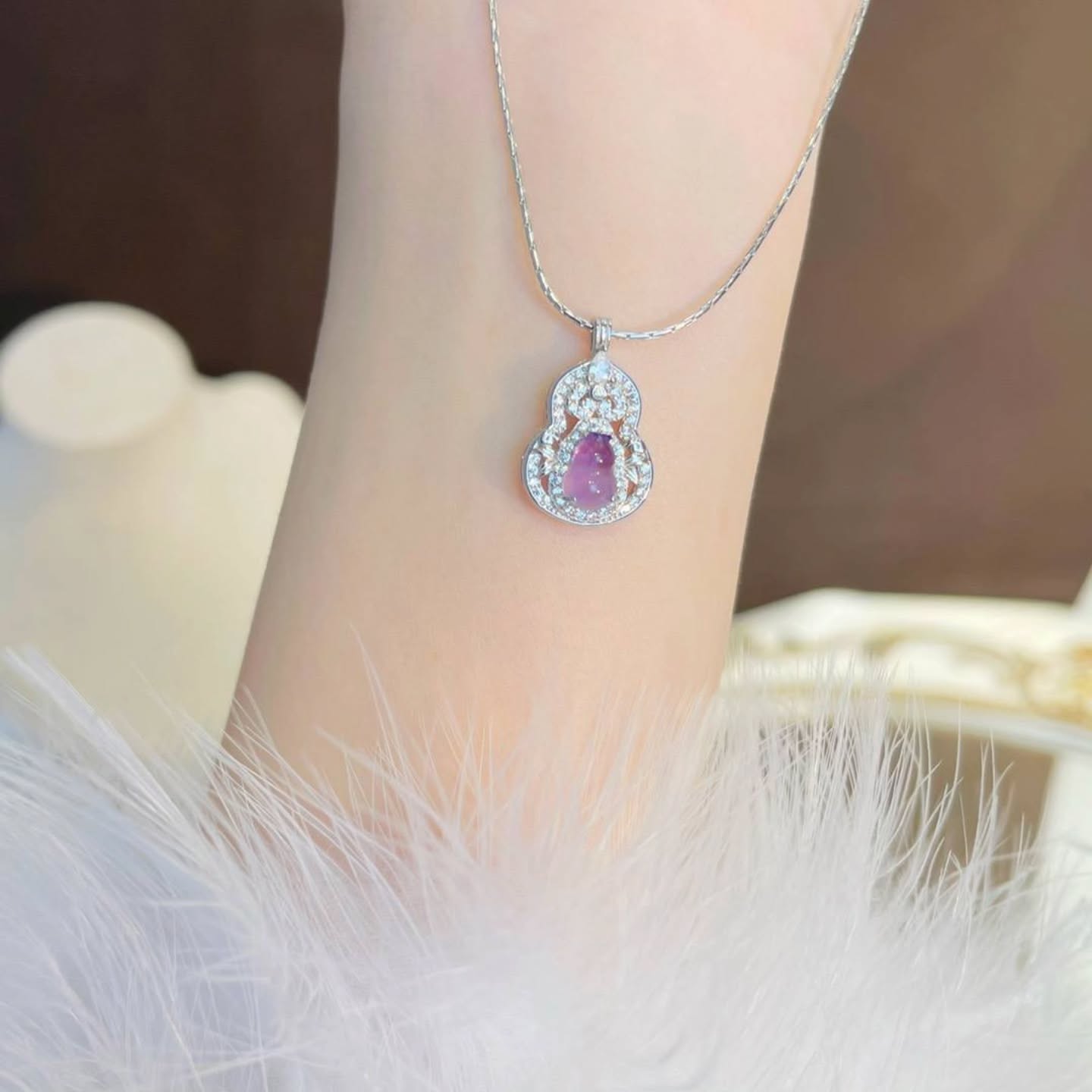 🆕天然紫水晶葫芦项链 🇨🇳