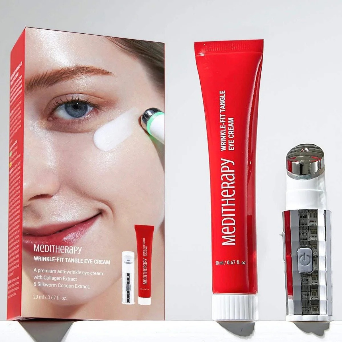 韓國 MEDITHERAPY 緊緻修復彈力眼霜+眼部按摩儀套裝 (現貨品)