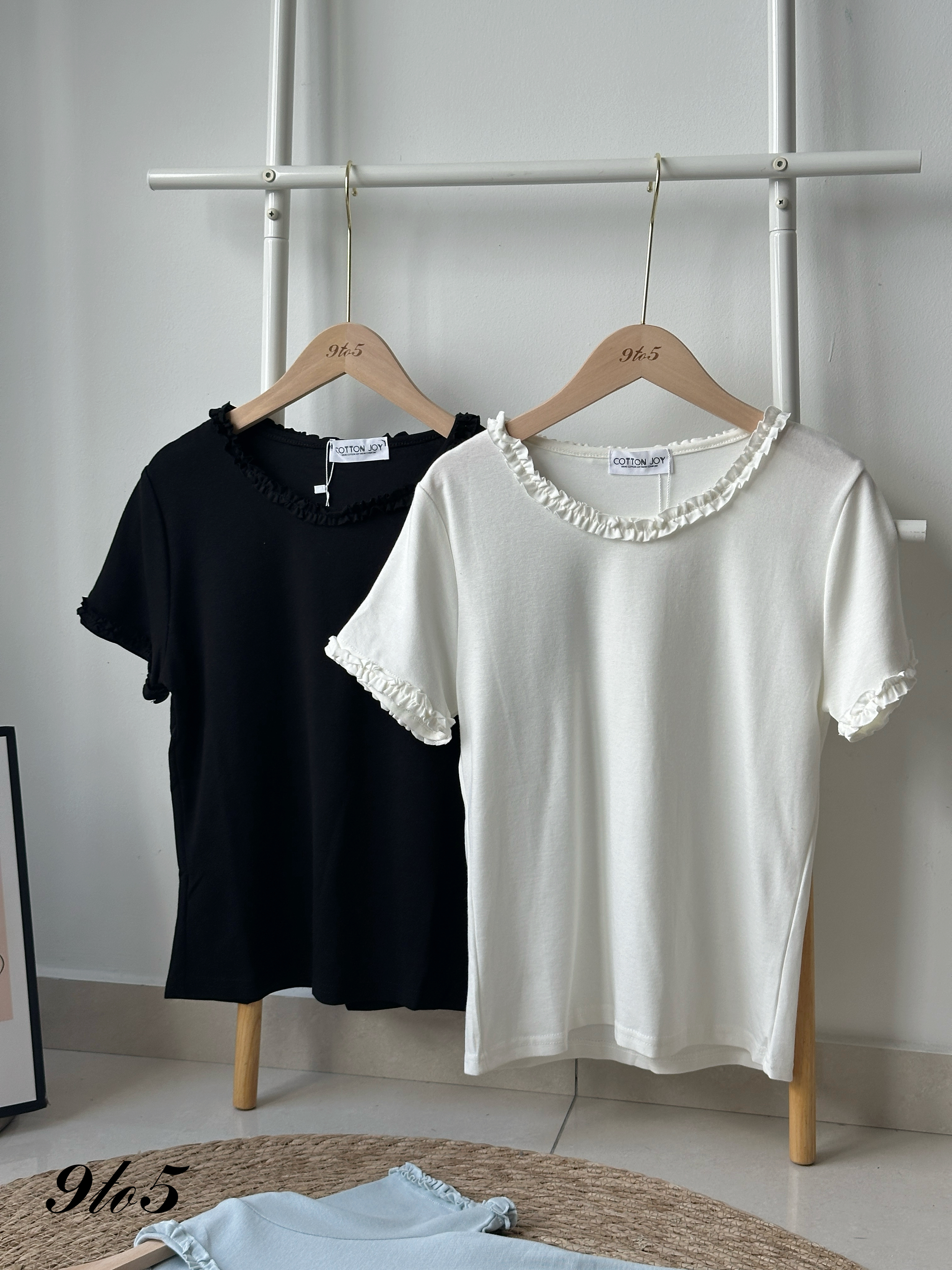 T4201 Ruffle Collar Tee - 4 Colors 