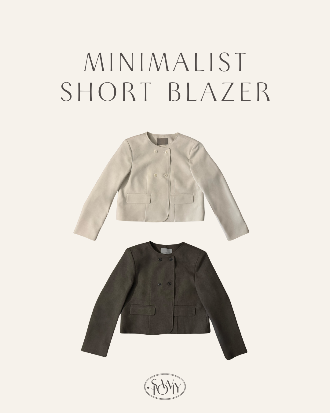 極簡氣質西裝短外套(兩色入)