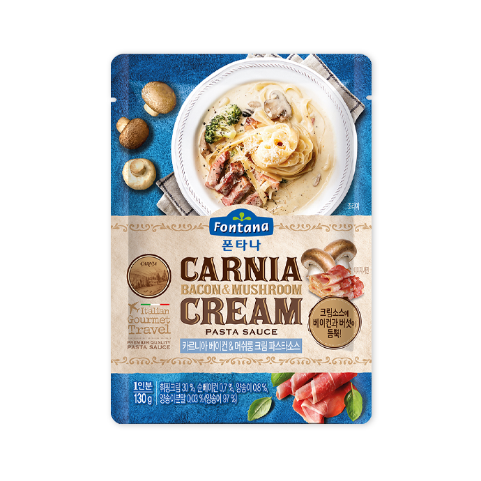 Sempio Carnia Bacon & Mushroom Cream Pasta 卡尼亞煙肉蘑茹忌廉意粉醬 130g - 1包