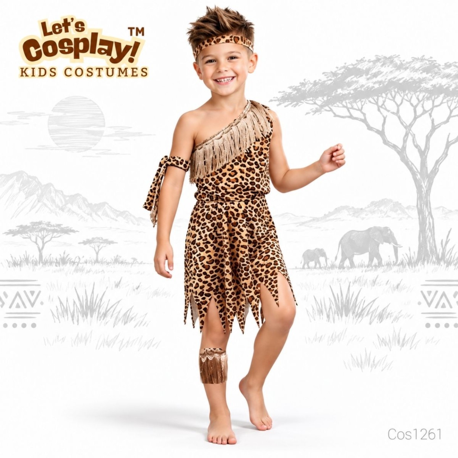 兒童非洲文化日豹紋服裝 African Costume for Kids｜學校國際文化日表演服｜COS1261