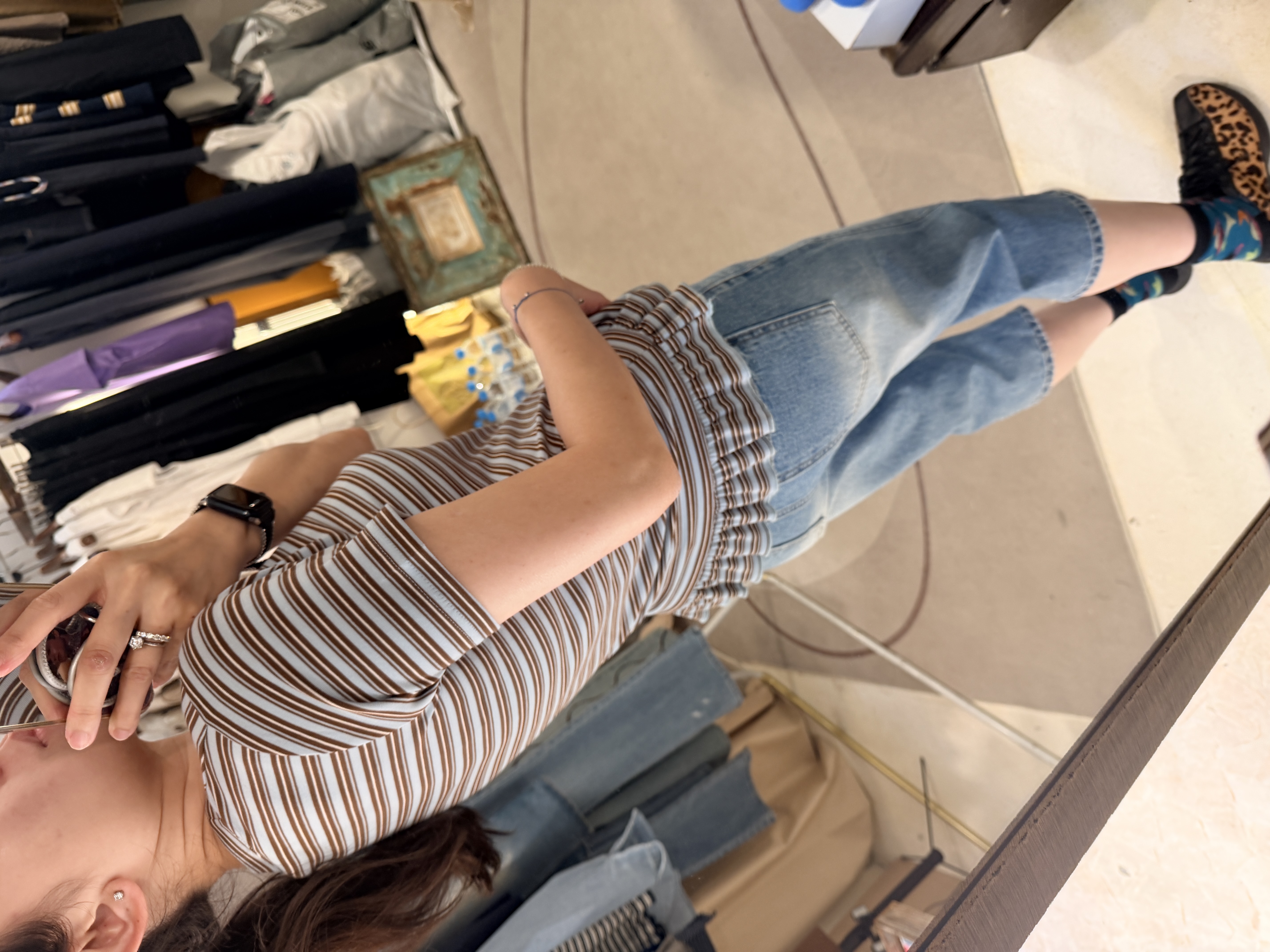 Stripe ruffle top