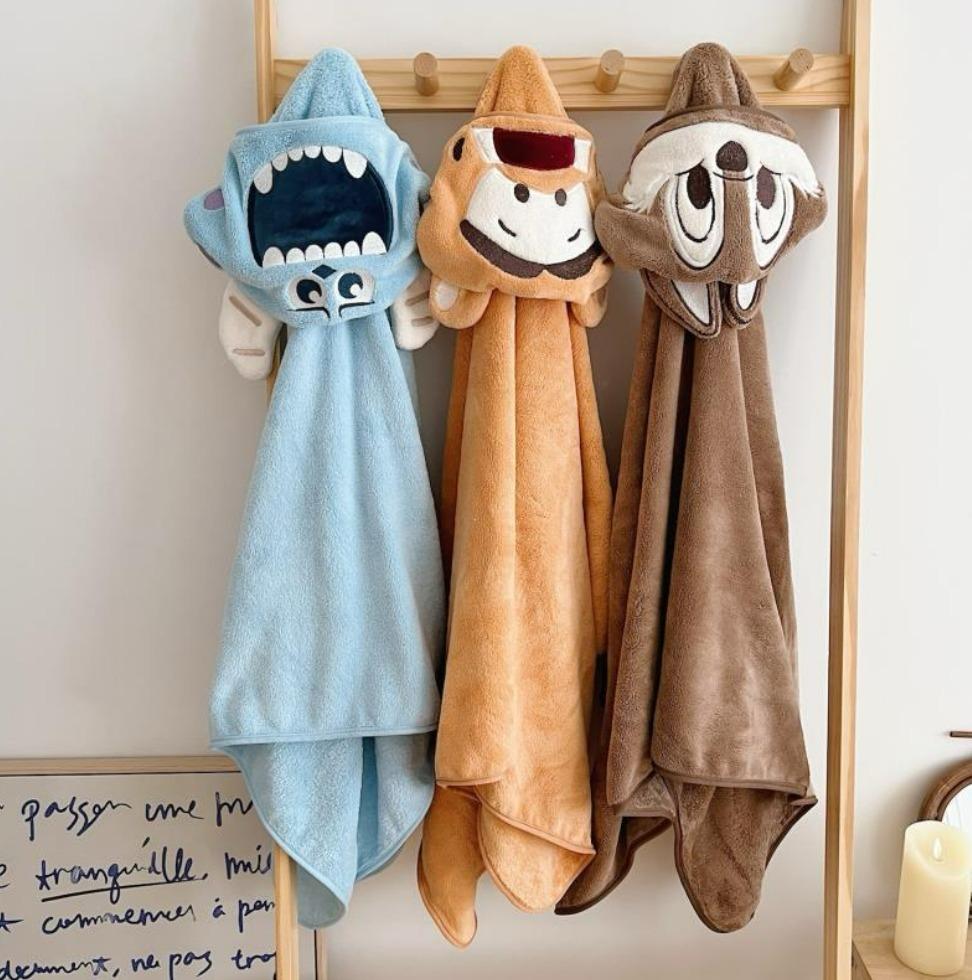 DISNEY超細纖維卡通浴袍斗篷