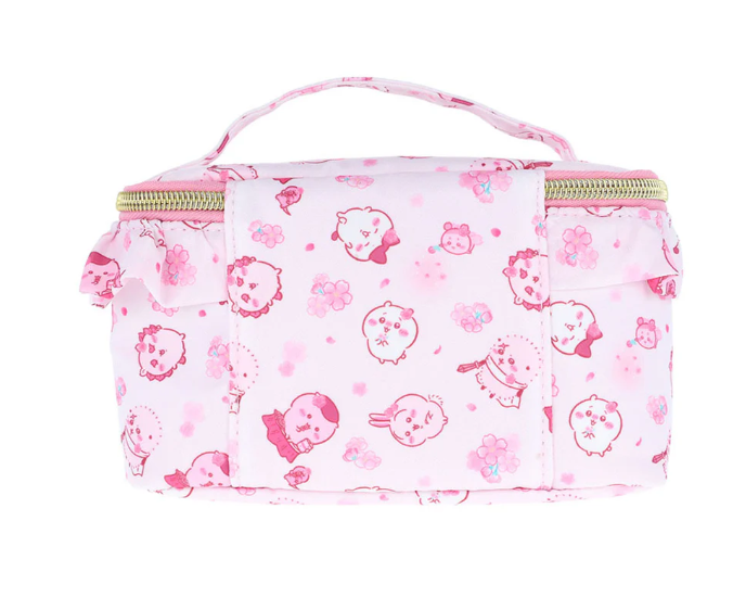 日本限定 Chiikawa 櫻花荷葉邊手提化妝包