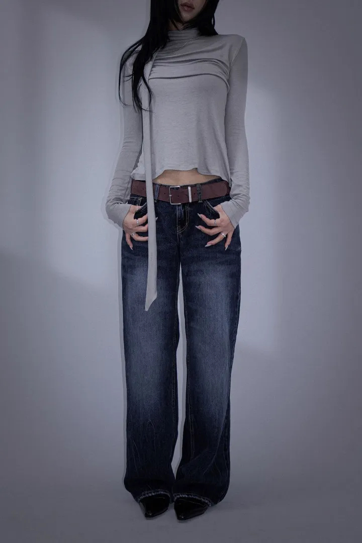 Cotton Tie-neck Long Sleeve