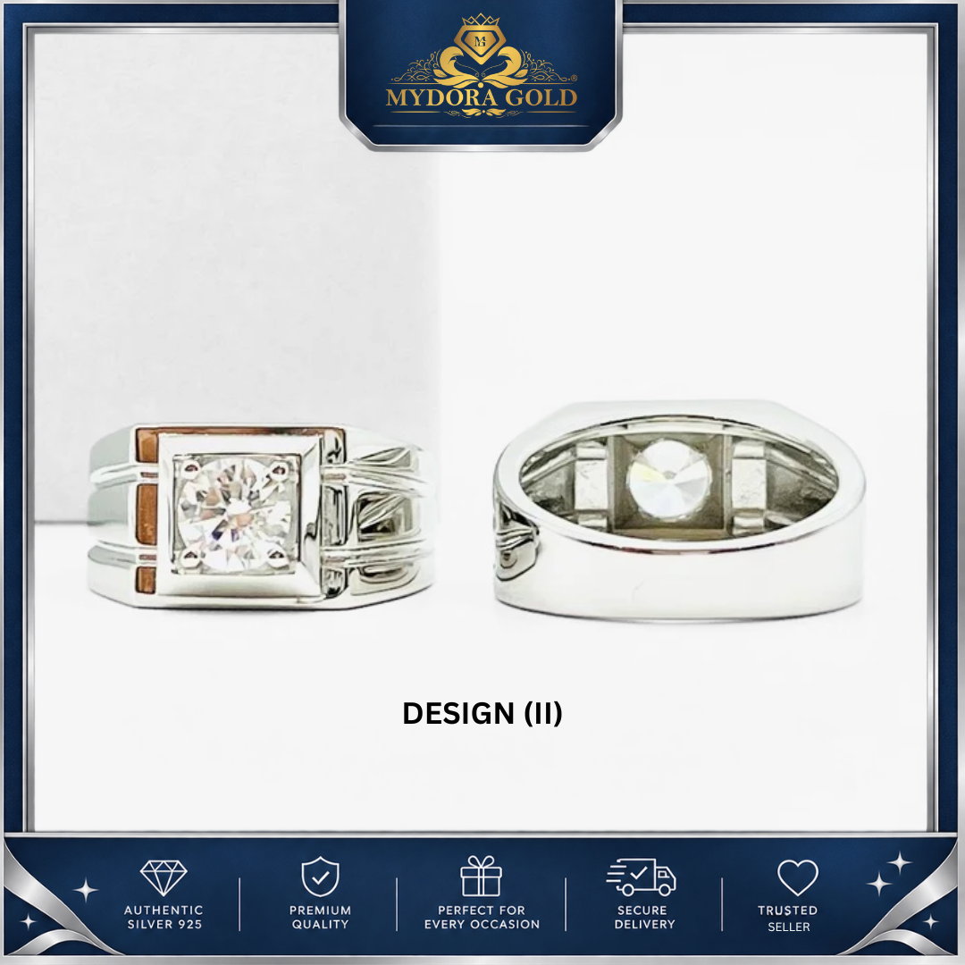 MYDORA 925 Silver Ring - Cincin Imperial Edge Collection