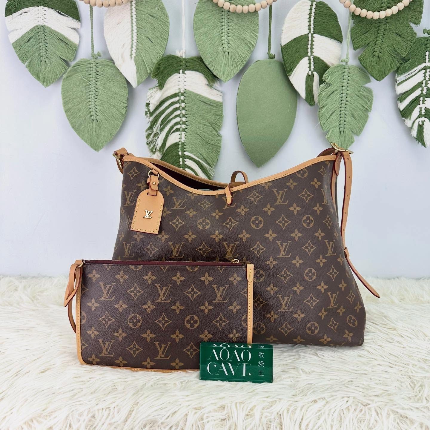 LV 🤍PRE OWNED 啡色老花 CarryAll MM Size 單肩斜肩包🤎