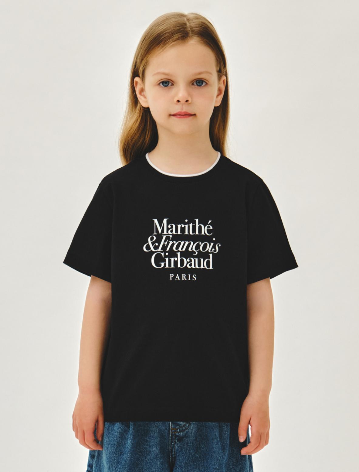 Ⓜ️ fg kids款 頸拼色英文字TEE 折扣優惠 白/ 黑 Size 110-150