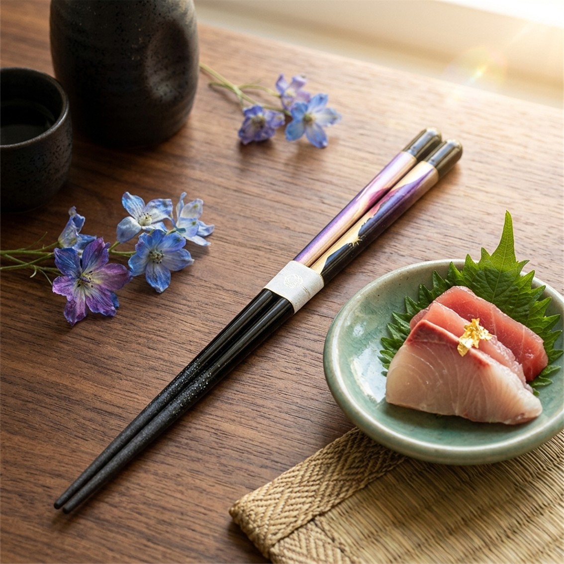【日本製】若狹塗箸頂級工藝 –富士山四季絕景天然木筷子(23cm)