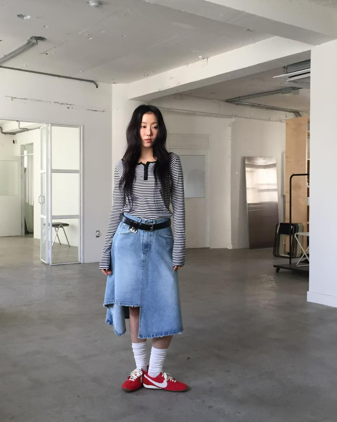 不規則腳牛仔裙