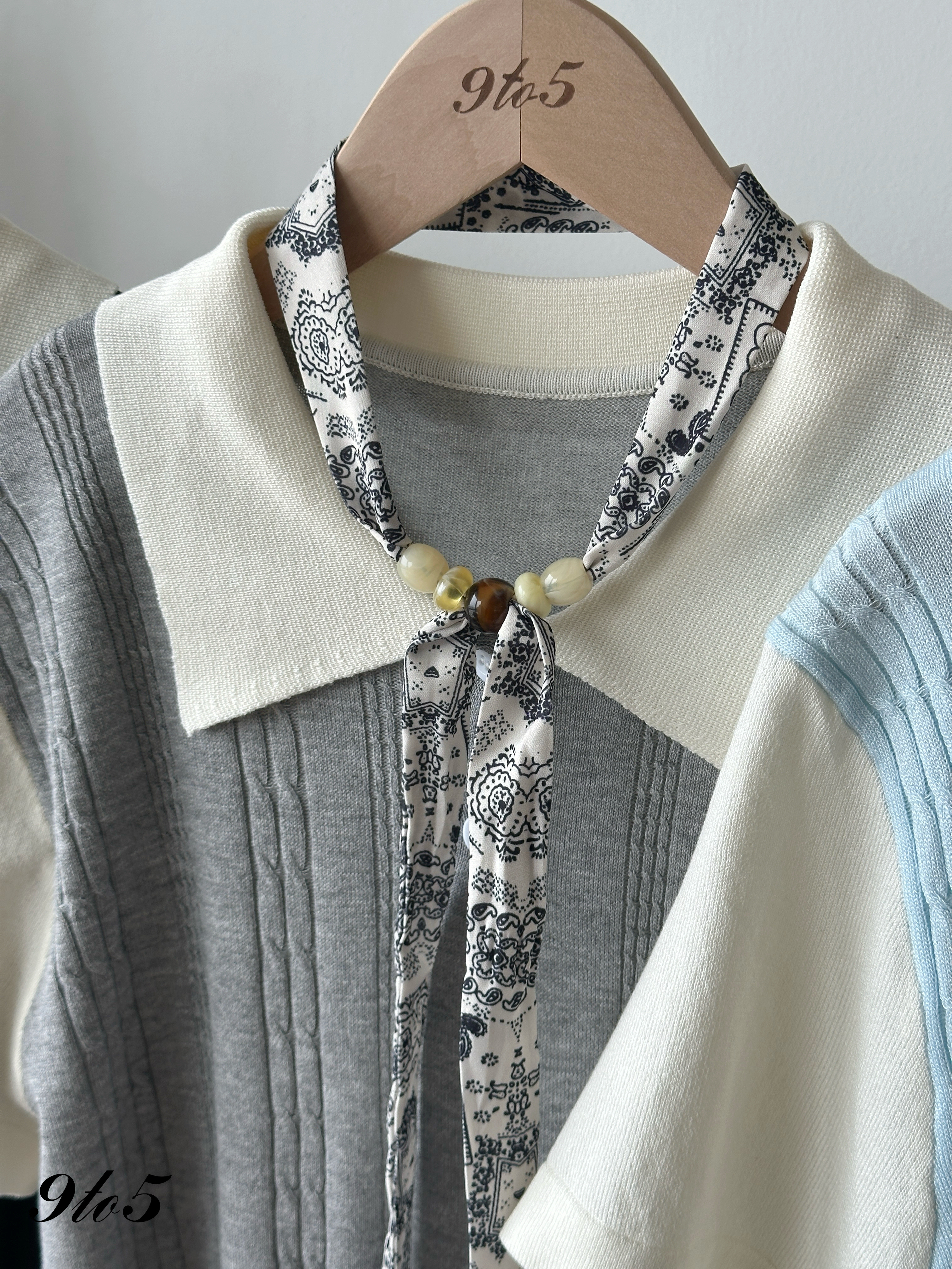 T4346 Fake Two-Pieces Knit Top - 3 Colors 