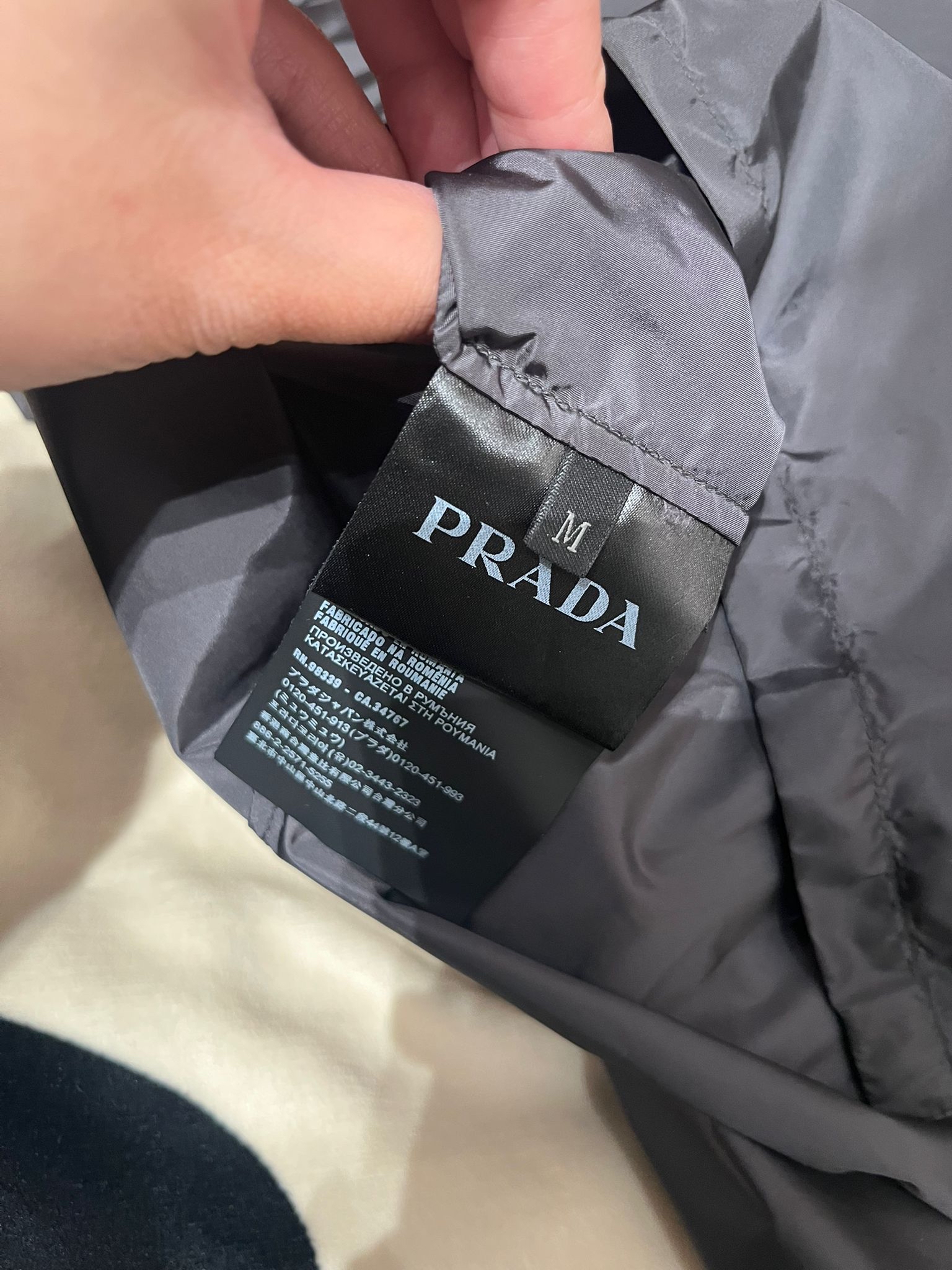 Prada Nylon Jacket Grey Size: M 100%Authentic, 95%New