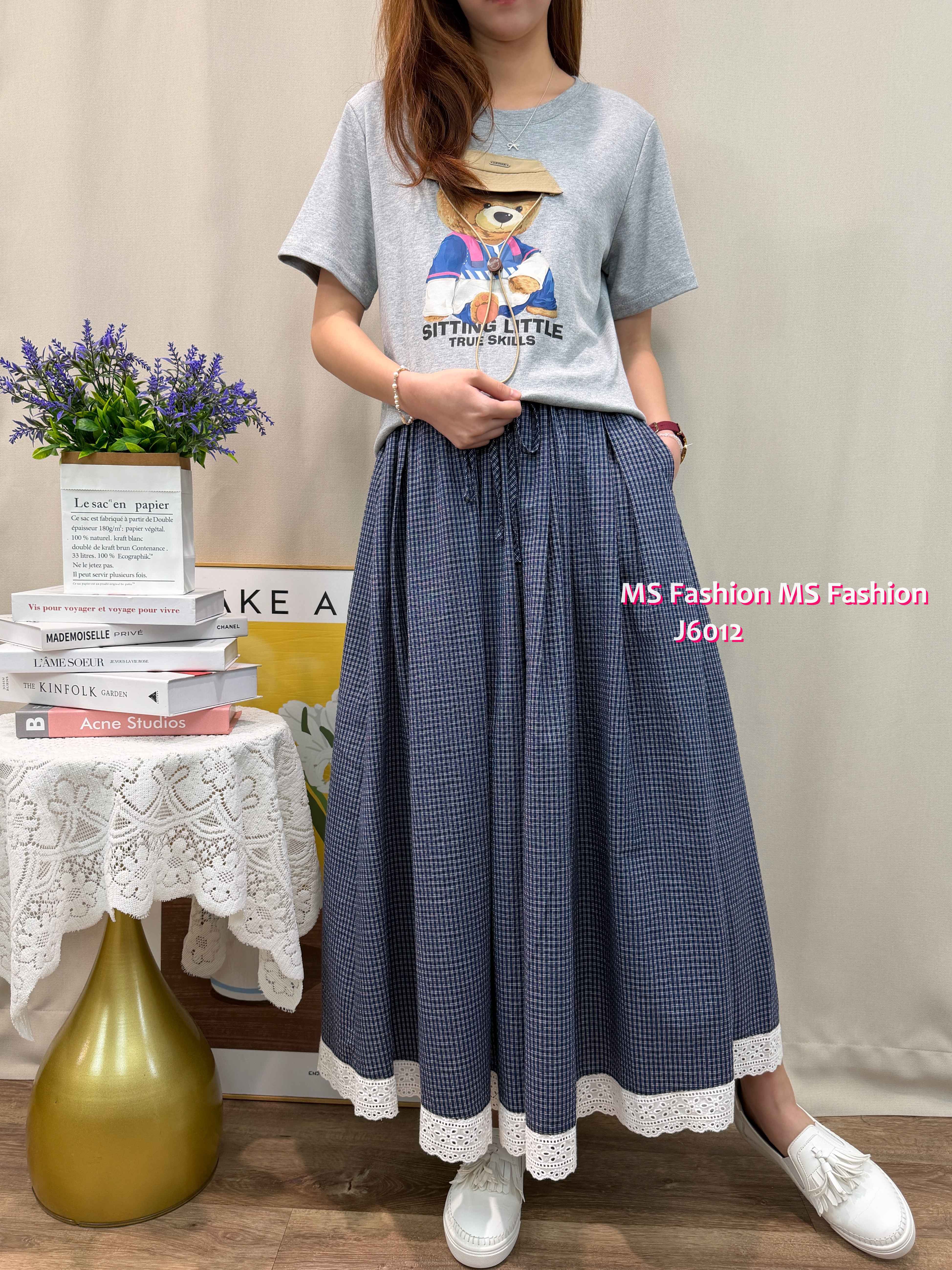 J6012 韓國🇰🇷格紋中長款半裙