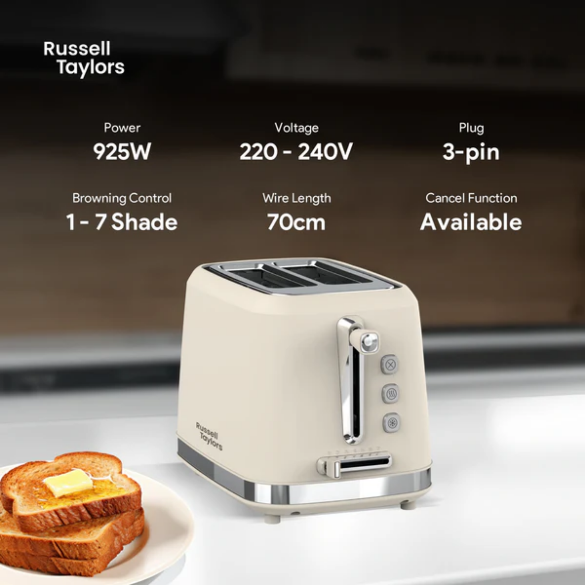 Russell Taylors 925W Retro Toaster (RT-10C)