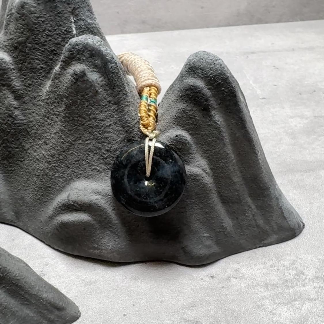 冰種山水墨烏雞平安扣