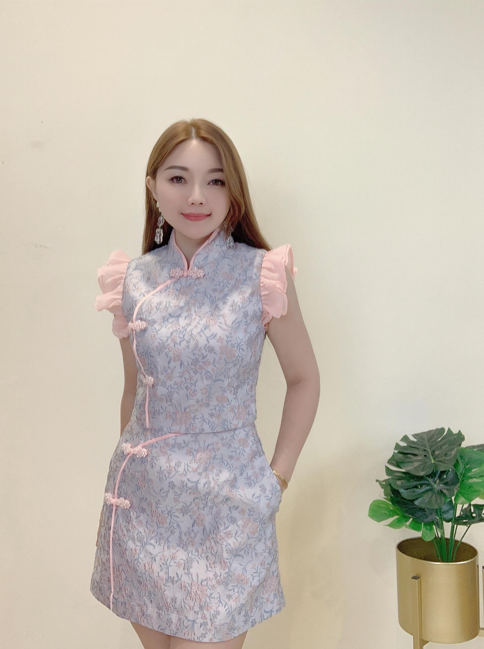 荷叶袖旗袍上衣 2637