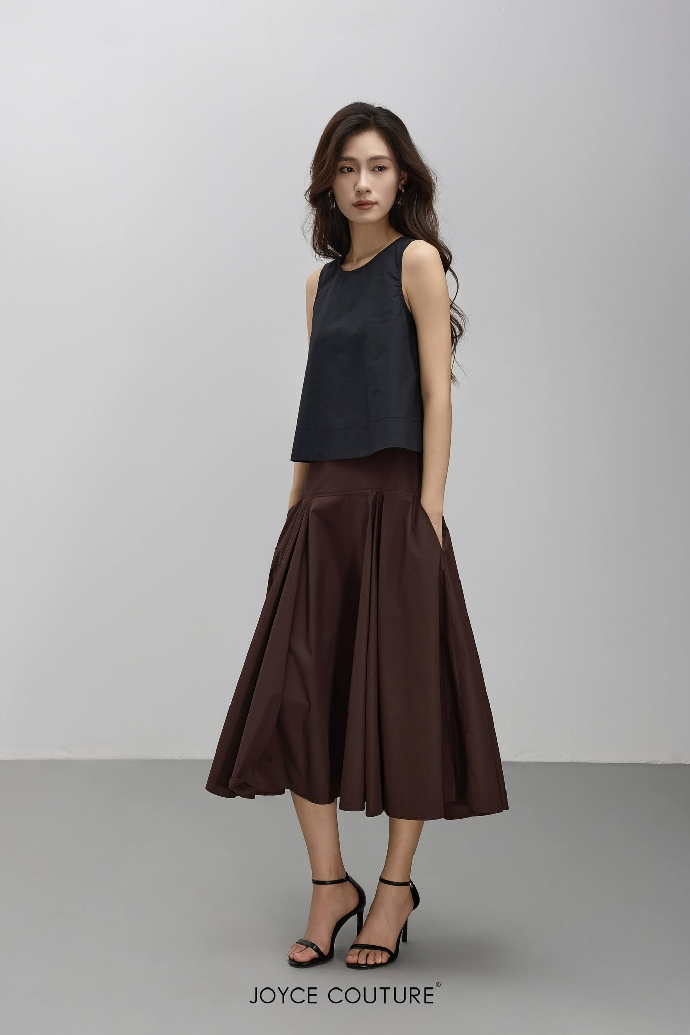 拼接片中长半裙 S0075