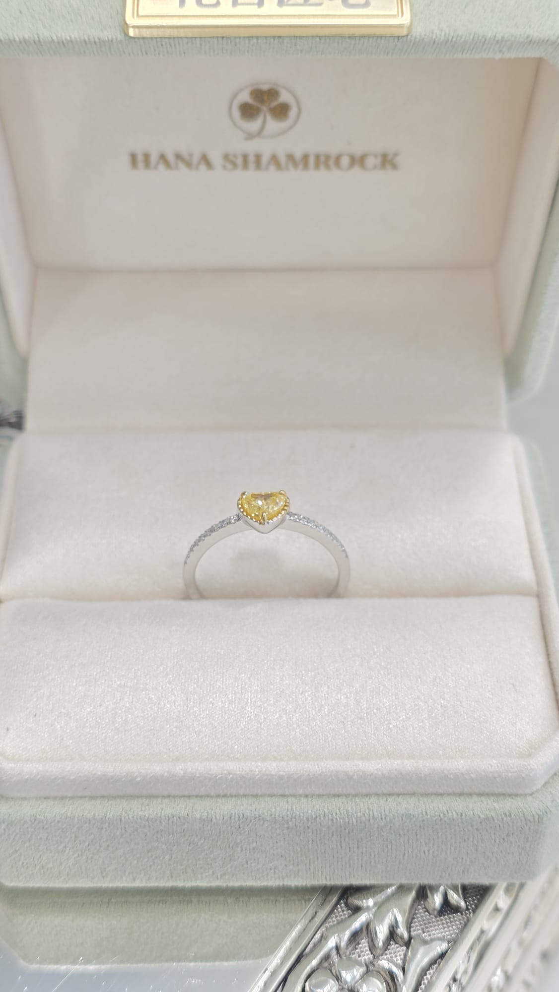 18K黃鑽心形戒指 D0.5ct d0.094/18ct S16.5#