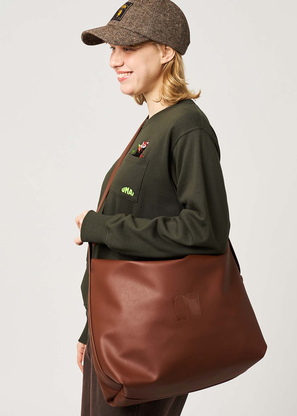 📦訂購 日本限定 graniph IKAKU Red Panda 小熊貓 PU皮側背包