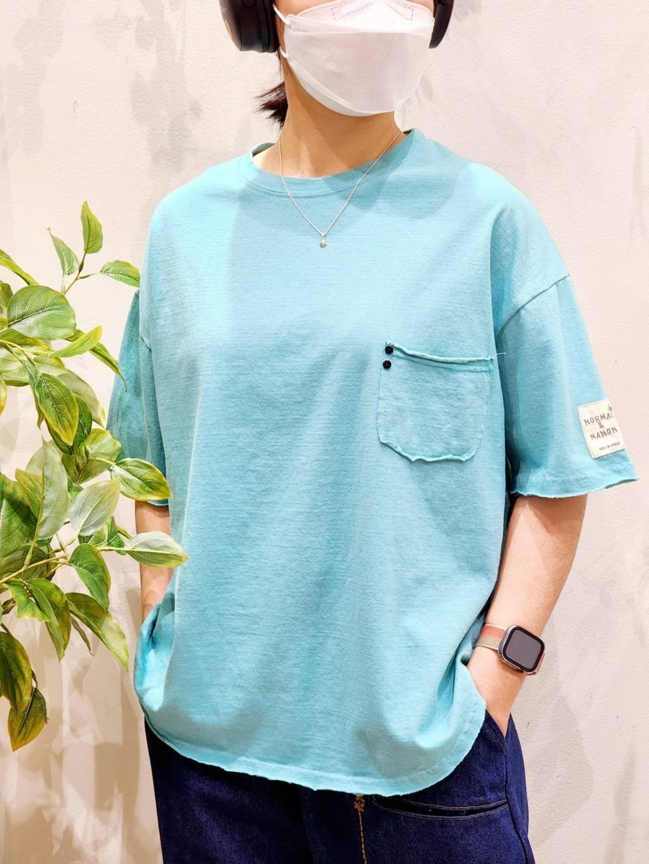 NO OX 特色雙鈕子袋口tee