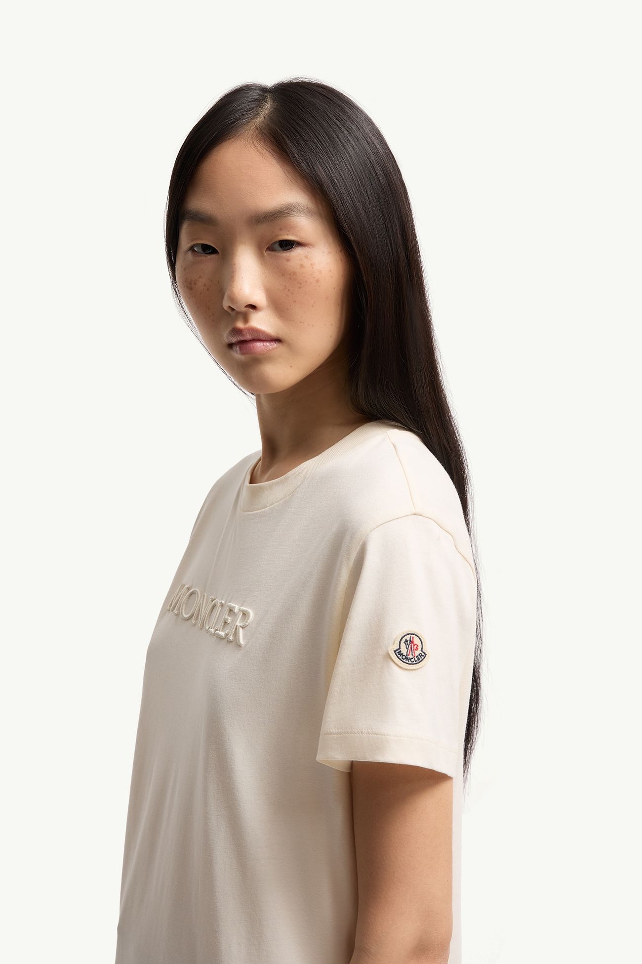 限時優惠✨訂貨📮Moncler 刺繡logo Tee  Size XS S M L  color: White ivory 