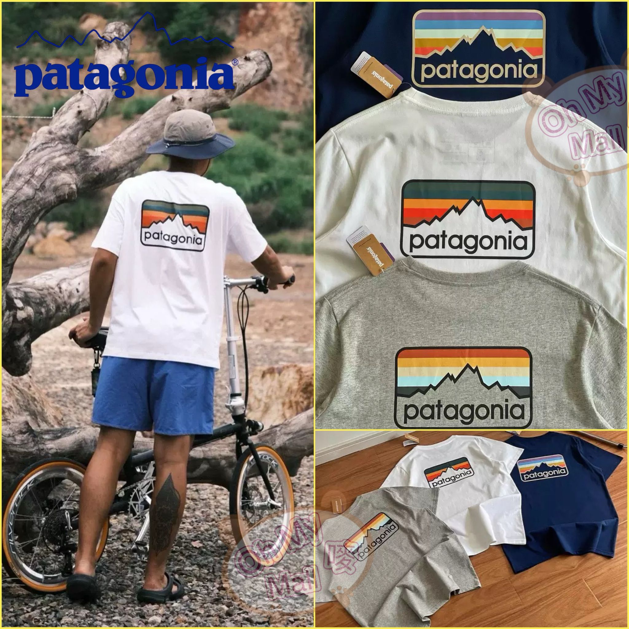 🟥BB00339🟥Patagonia 經典彩虹山景短袖Tee