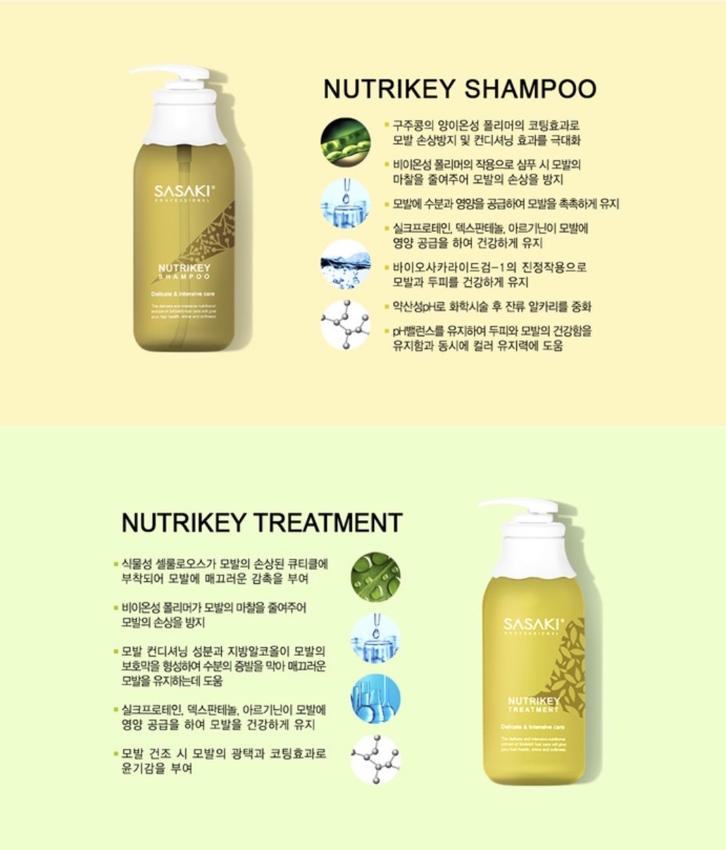 SASAKI Professional Nutrikey Shampoo+Treatment 爆水韌髮洗護套裝 320ml+320g 