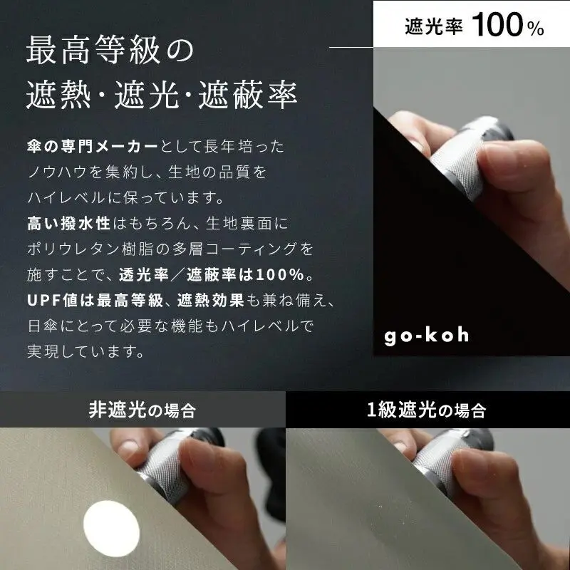 現貨🌸日本直送 |Wpc. - go-koh超緊湊縮骨遮雨傘/100%完全遮光折疊式遮陽傘/晴雨兼用雨具[50cm]UPF50+