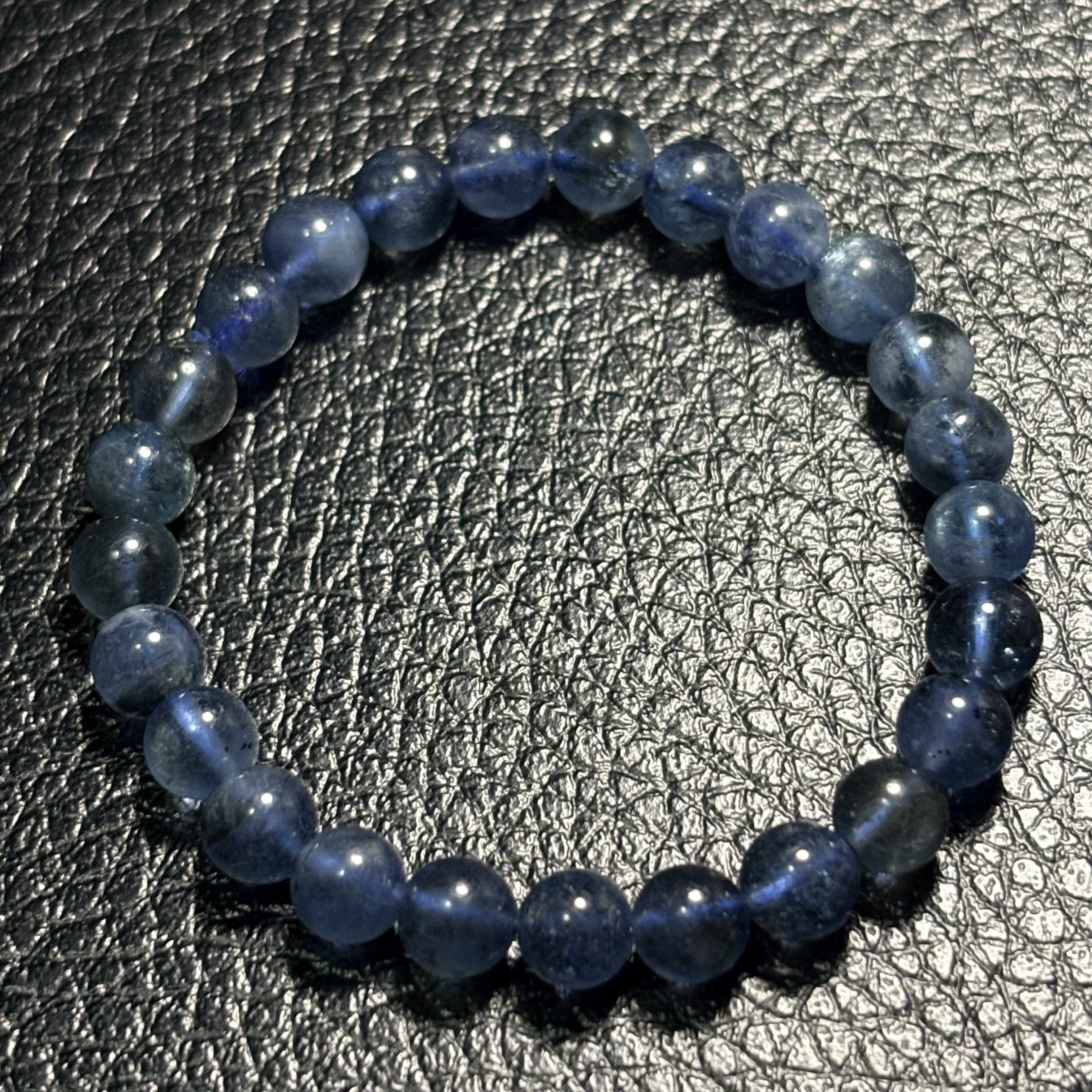 7mm魔鬼藍海藍寶手串No.3750丨規格：7mm珠15 cm手圍