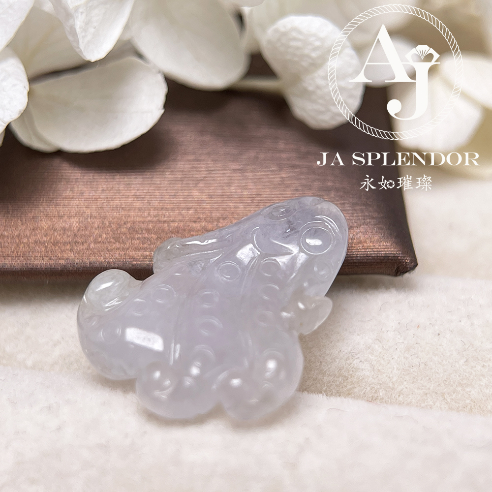 JN-3375 天然翡翠A玉-冰種八方來財八爪魚/章魚吊墜