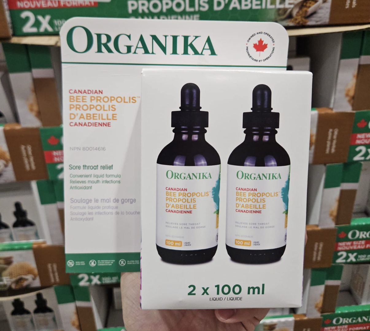 預購加拿大直送 Organika蜂膠滴劑2*100ml 殺菌消炎不含酒精  2 枝1 套