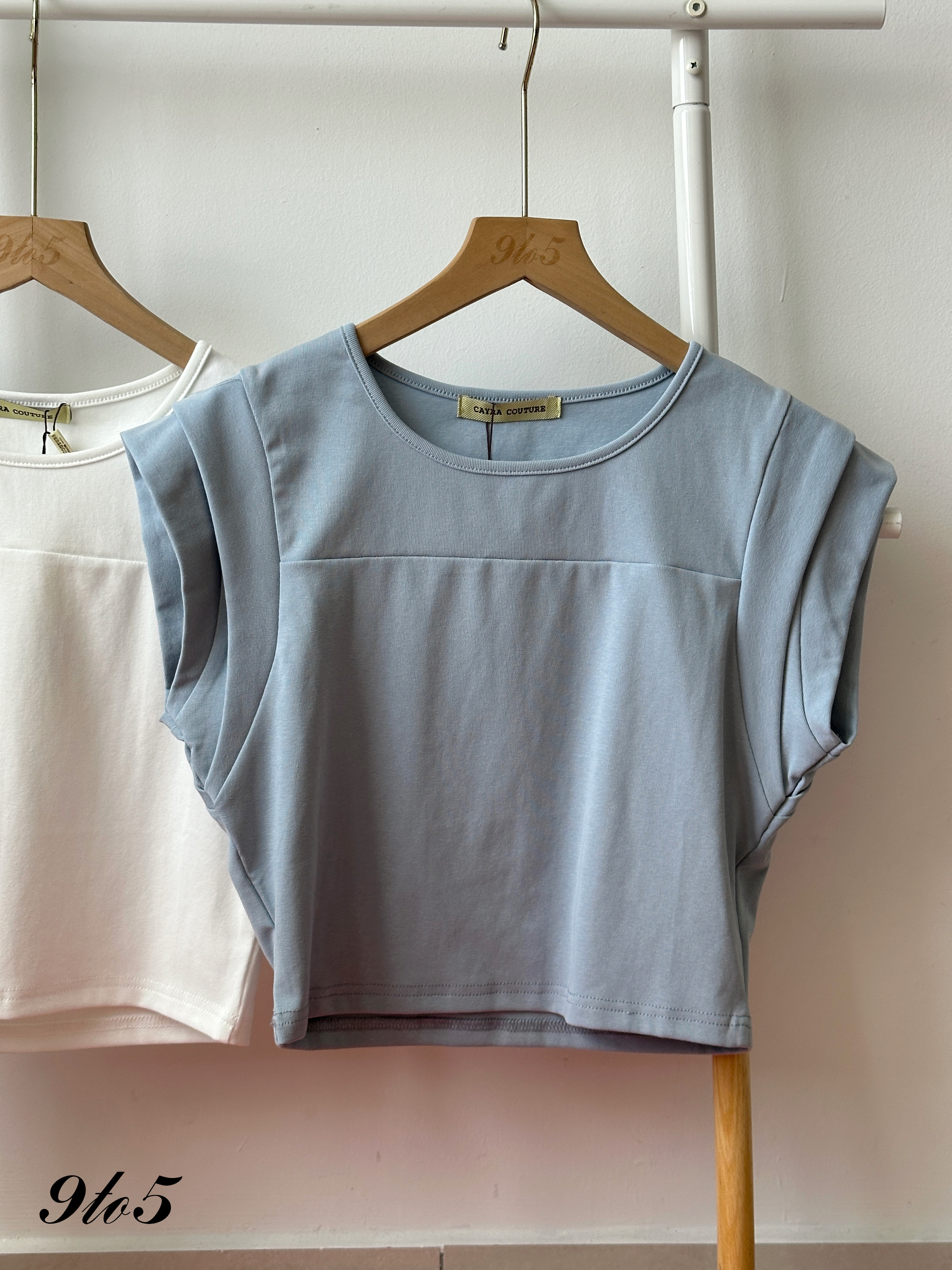 T4354 Double Layered Sleeves Top - 4 Colors 