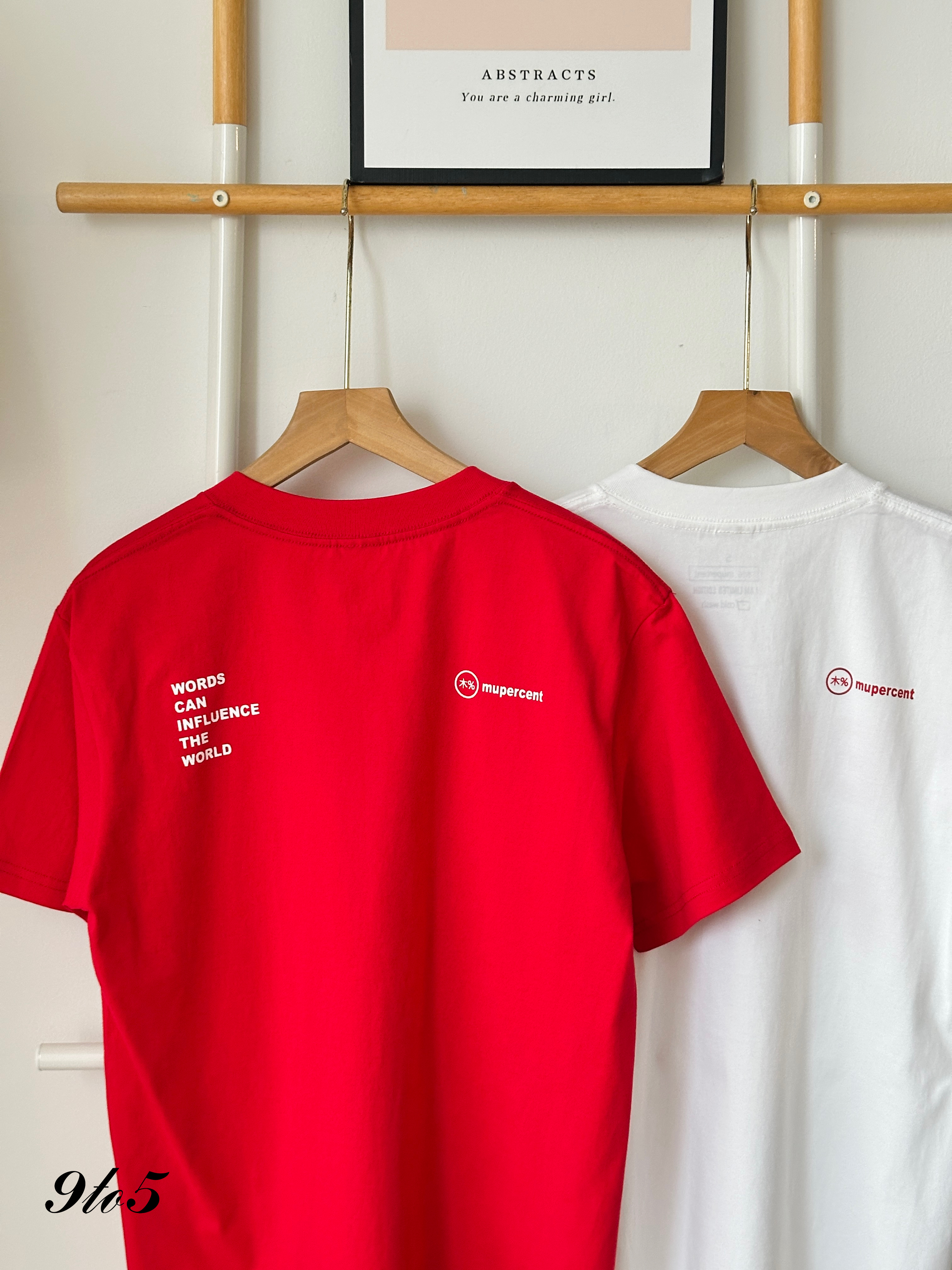 T3919 Be Hope Unisex Oversize Tee - Red & White