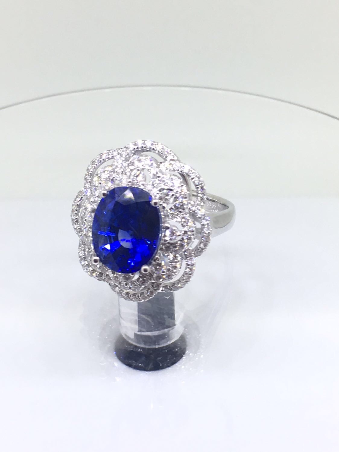 Oval Sapphire and Diamond Ring