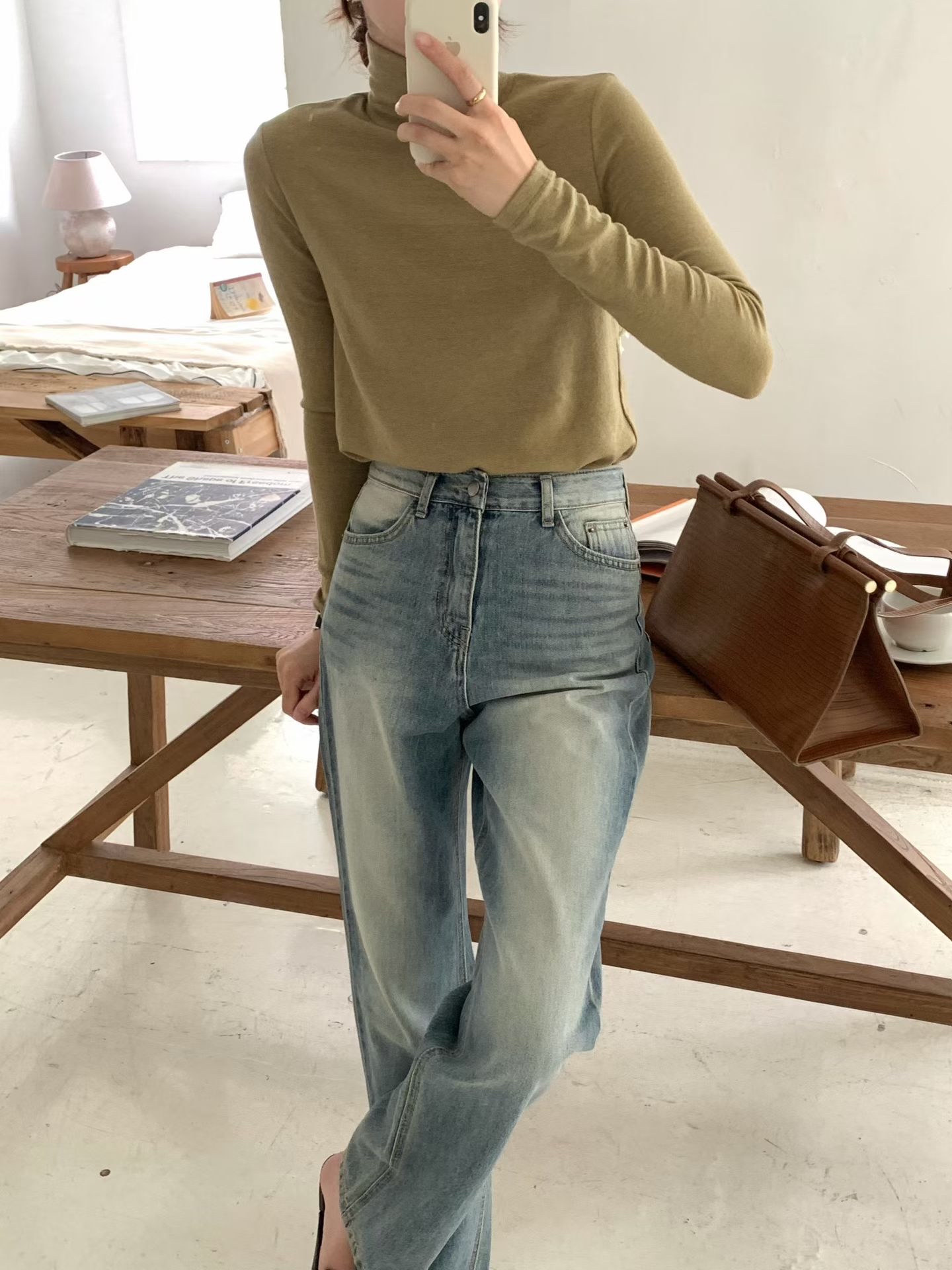 HighNeck wool basic tee