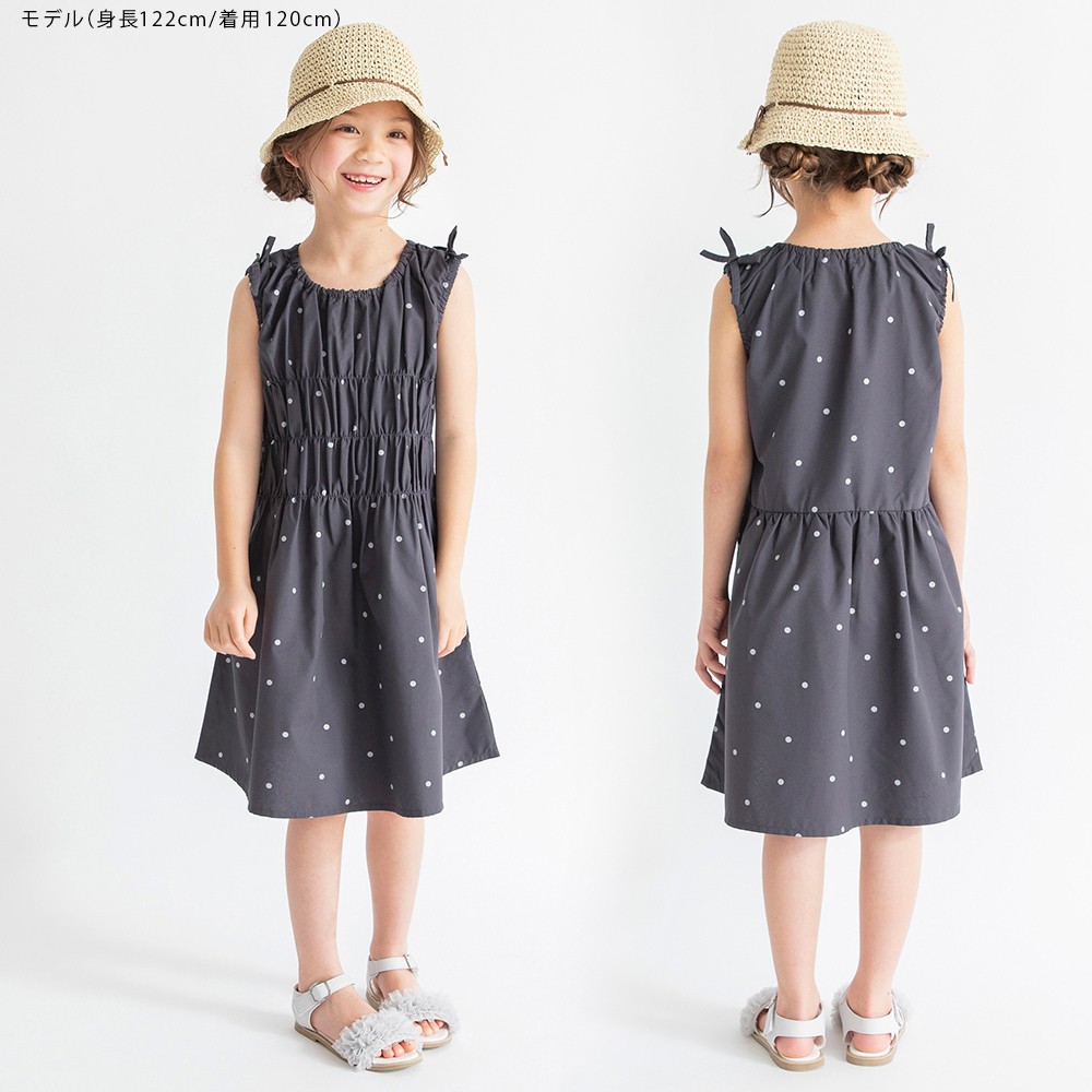 🆕【⭐訂購⭐】🌀 🇯🇵 日本直送 接觸涼感 肩袖繫帶 褶皺連身裙 ［2款選］🌀 [ELGA-0056][260811]