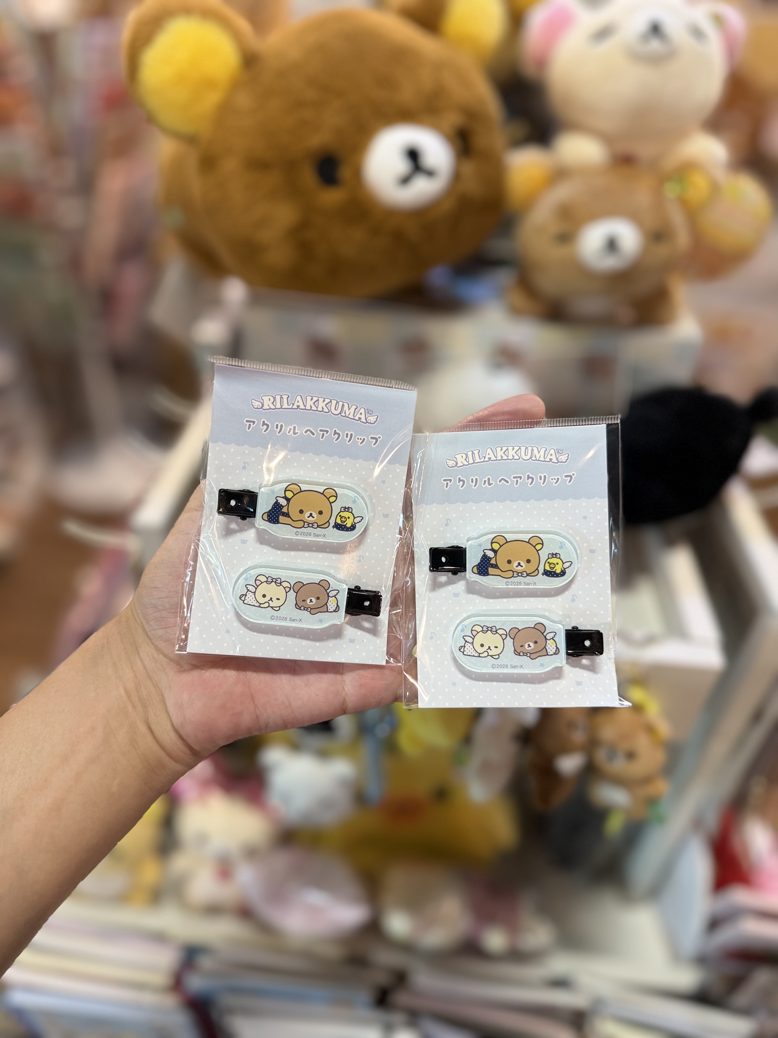 《現貨》全新Rilakkuma 黑白波點天使系列 對裝髮夾