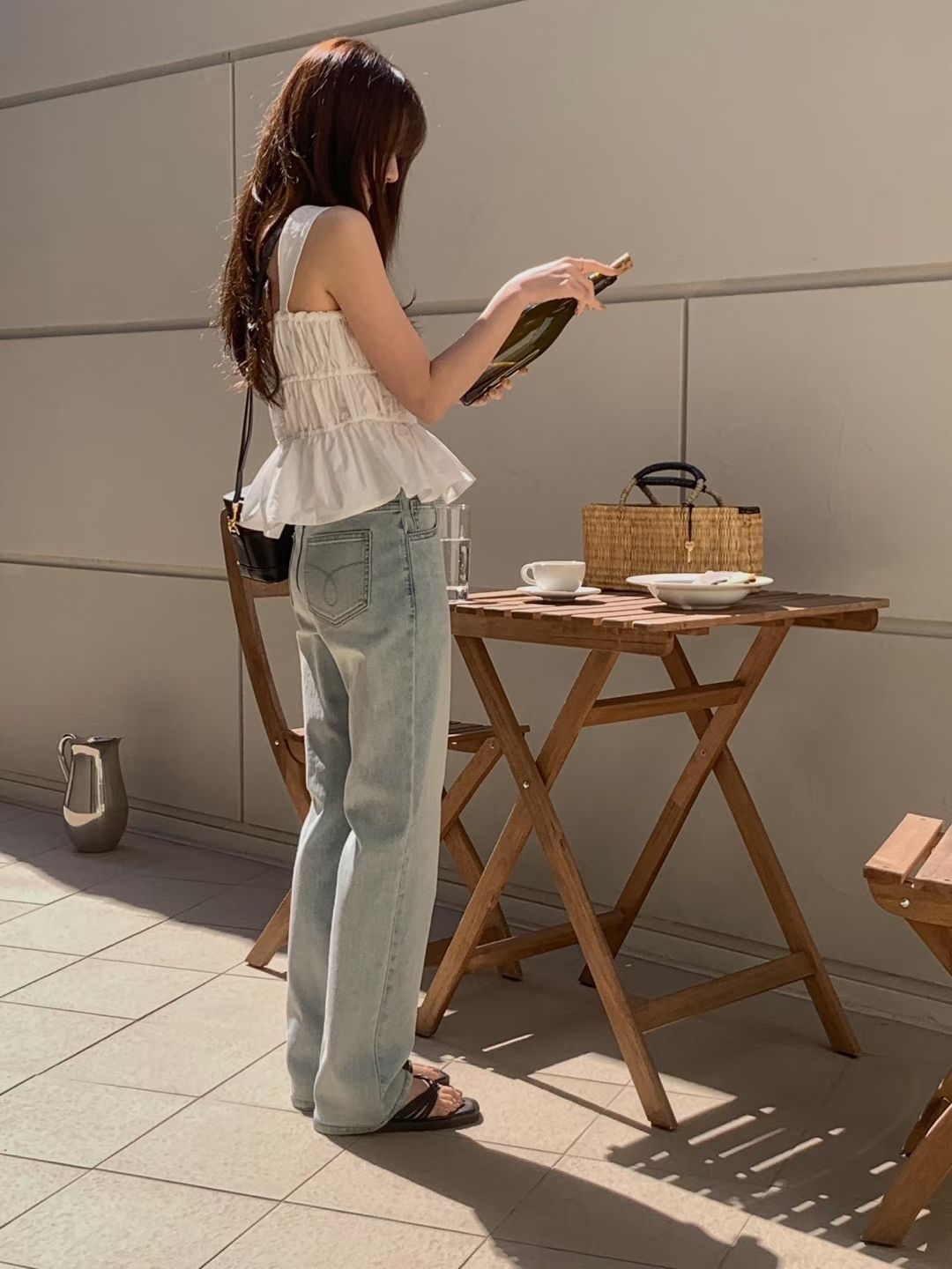 Lovely ribbons shirred top