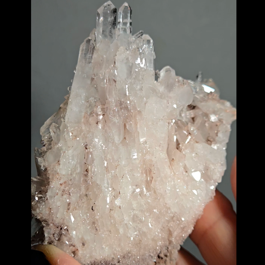 Pink Lemurian cluster with rainbows - LQ188