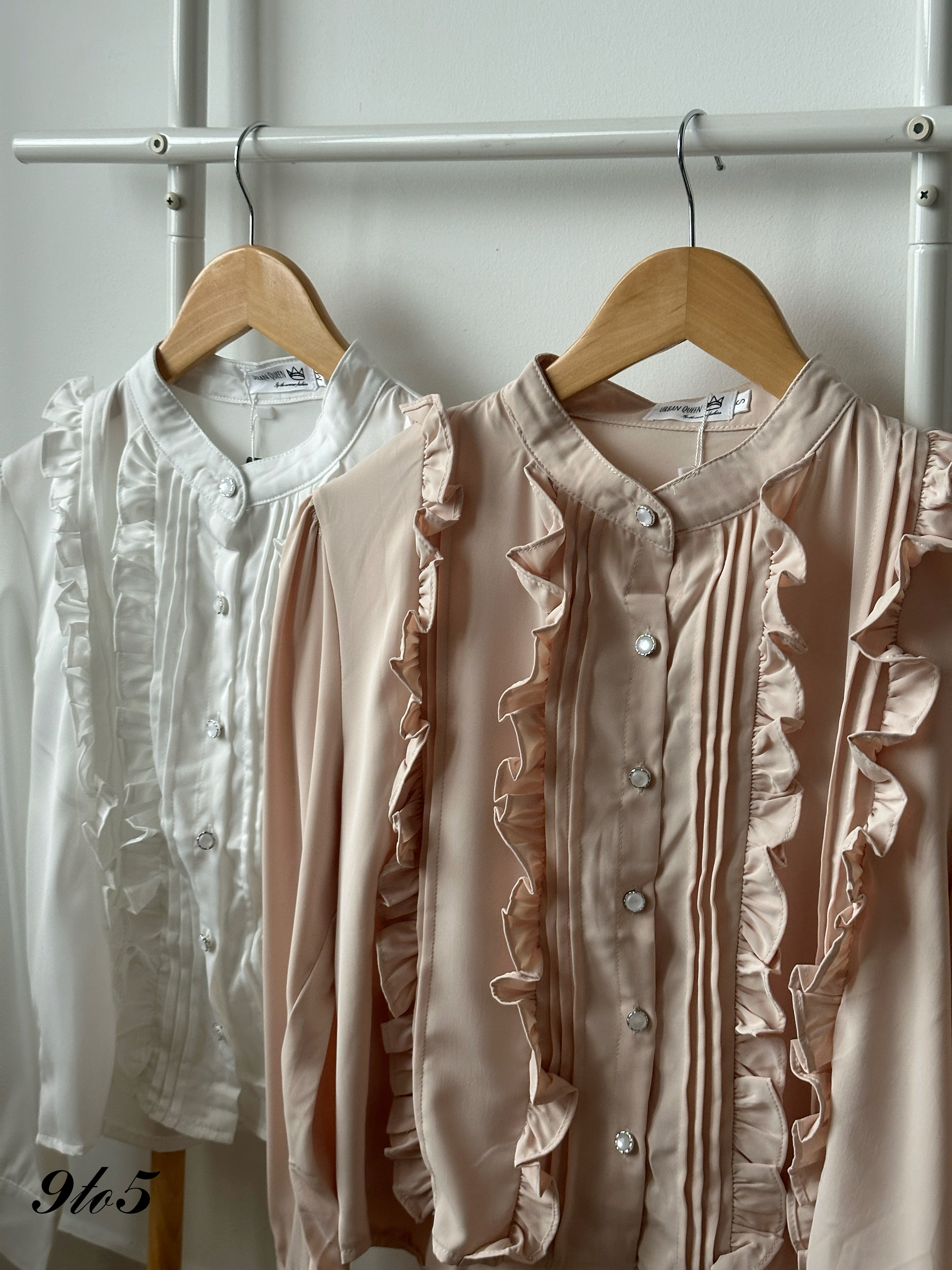 T4154 Mock Neck Ruffle Blouse - 3 Colors 