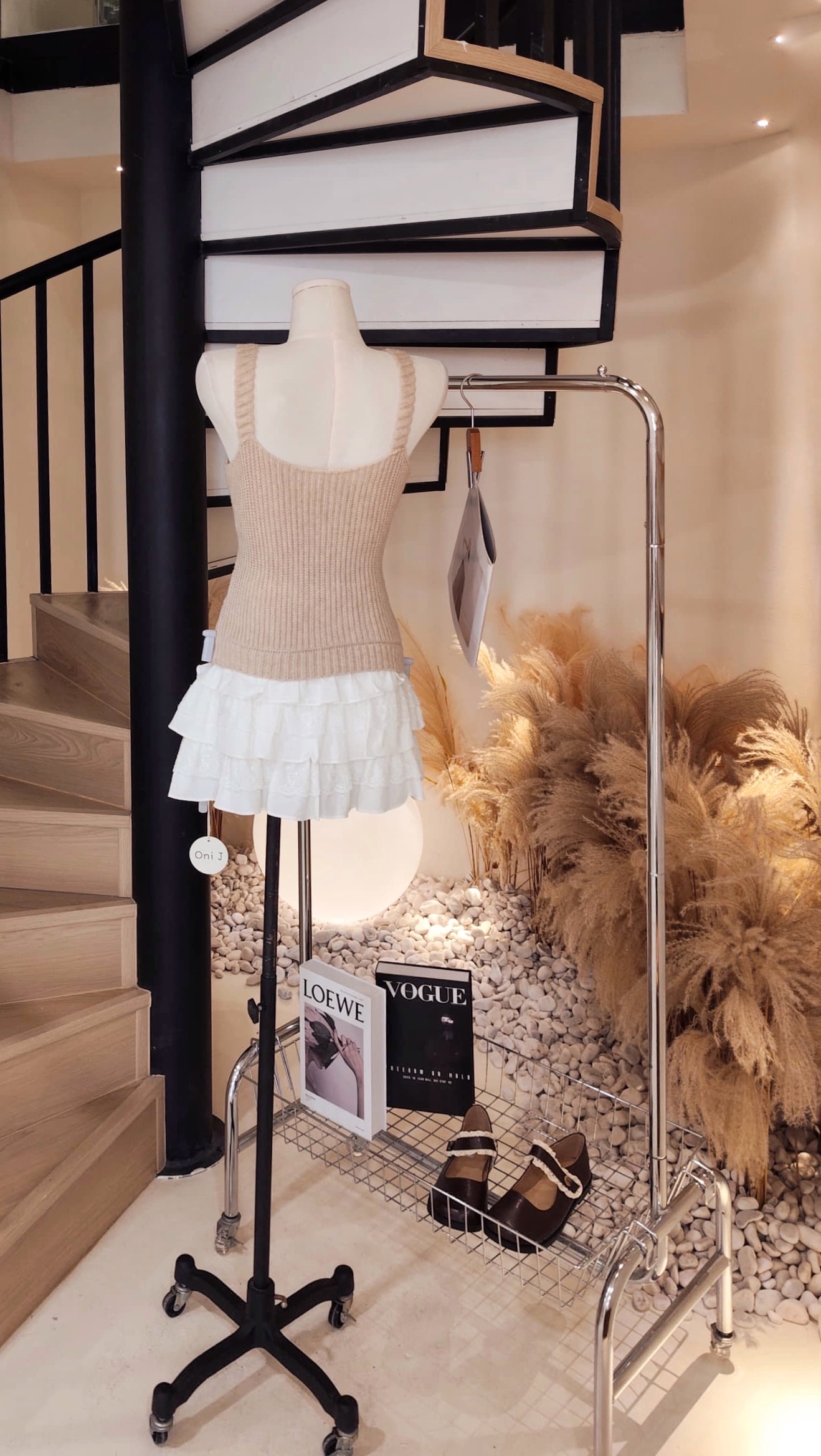 蝴蝶结针织吊带背心